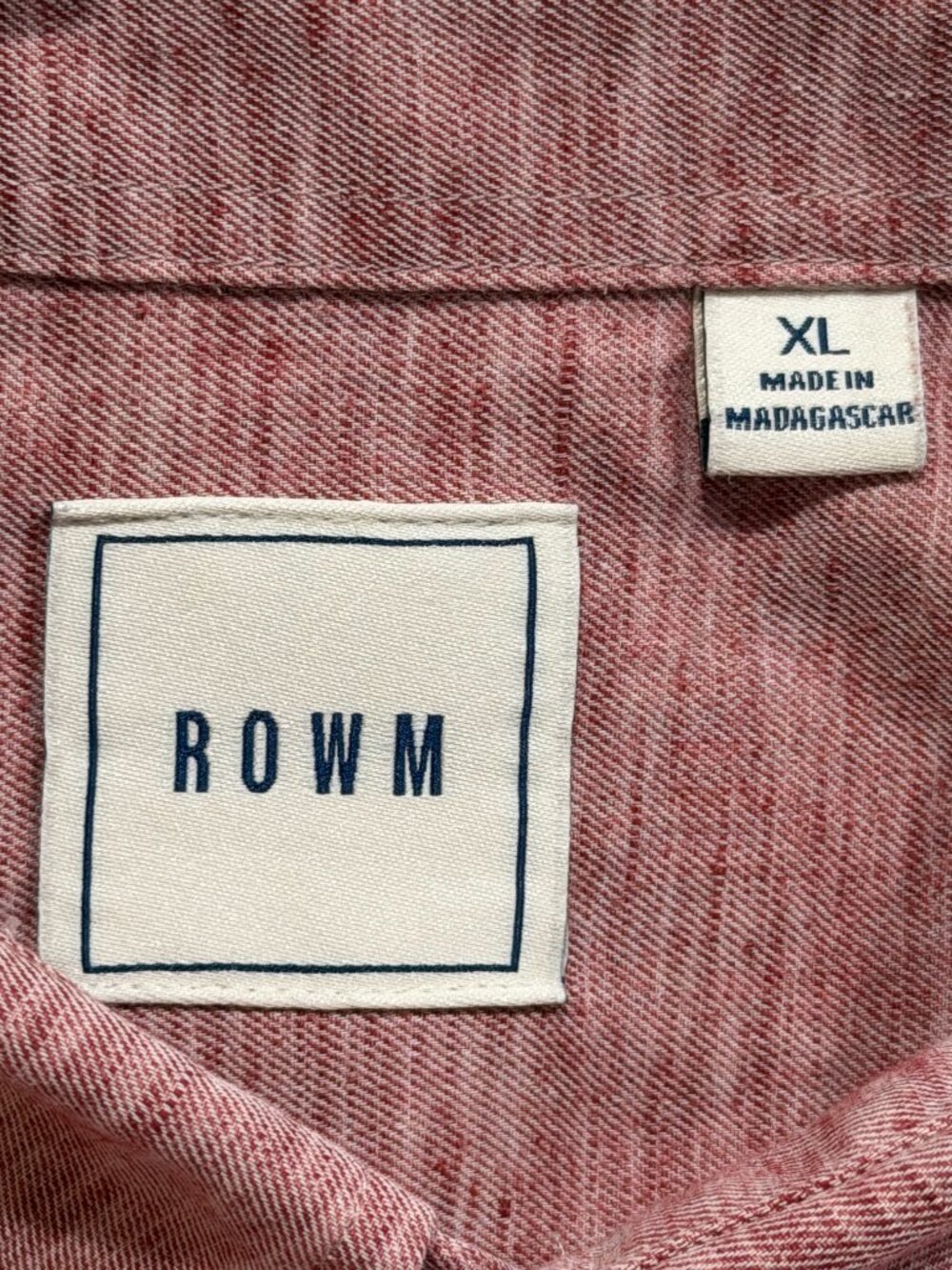 ROWM Long Sleeve Button Down Casual Dress Shirt Cotton Blend XL Work Travel - Picture 7 of 8